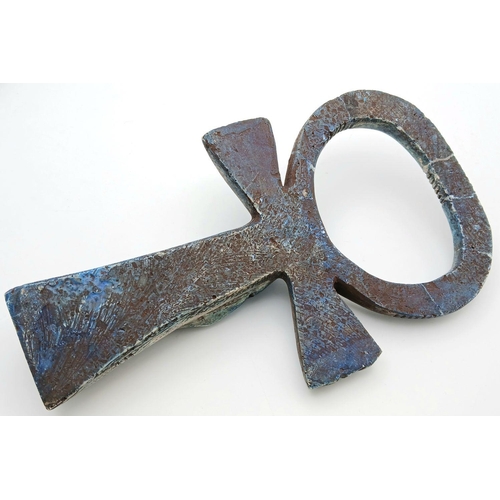 881 - Three Antique Pottery Egyptian Artifacts of Pharaohs. Good Detailed Sculptures 9cm to 23cm in Length... 