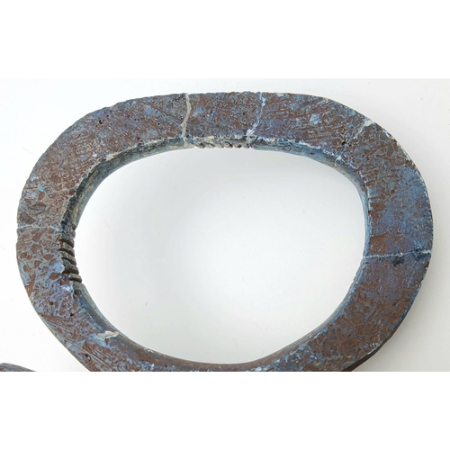 881 - Three Antique Pottery Egyptian Artifacts of Pharaohs. Good Detailed Sculptures 9cm to 23cm in Length... 