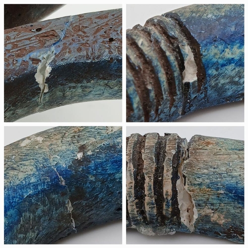 881 - Three Antique Pottery Egyptian Artifacts of Pharaohs. Good Detailed Sculptures 9cm to 23cm in Length... 