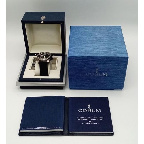 102 - A Corum 'Admirals Cup - Competition' Gents Automatic Watch. Black rubber strap. Titanium case - 48mm... 