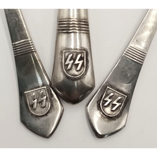 306 - A 3rd Reich Waffen SS Officers Mess Dinner Knife, Fork & Spoon.