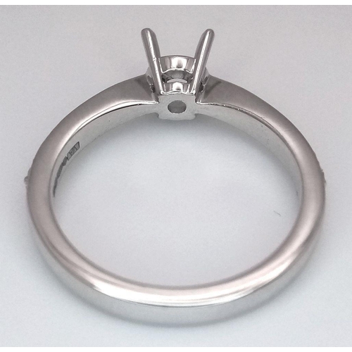 69 - A PLATINUM DIAMOND SET RING MOUNT READY TO HOLD YOUR DREAM STONE - WILL TAKE A 0.50CT ROUND STONE. 5... 