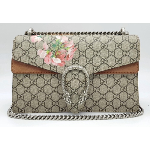 24 - A Gucci Dionysus GG Supreme Floral Shoulder Bag. Beige GG Supreme canvas exterior featuring a floral... 