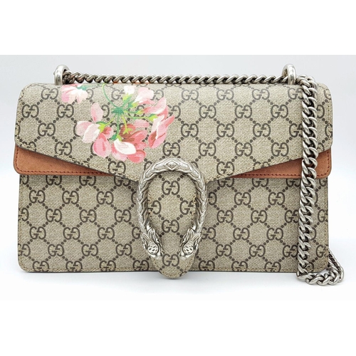 24 - A Gucci Dionysus GG Supreme Floral Shoulder Bag. Beige GG Supreme canvas exterior featuring a floral... 