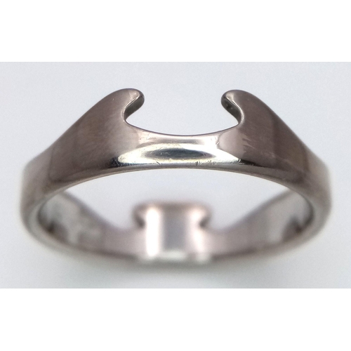 46 - A GEORG JENSEN 18K WHITE GOLD FUSION RING 7.5G TOTAL WEIGHT, SIZE W. Ref: SC 8077