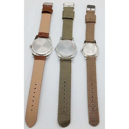 481 - Three Military Pilot Quartz Watches Comprising: 1) Czechoslovakian Airman’s Watch-38mm Case. 2)  Bri... 