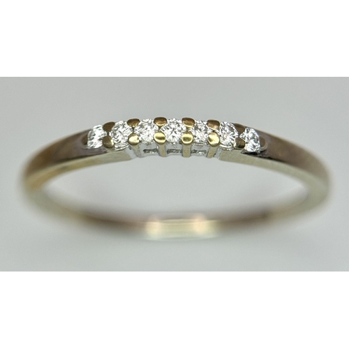 494 - A 14K YELLOW GOLD DIAMOND BAND RING 1.4G TOTAL WEIGHT, SIZE M 1/2. Ref: SC 8095