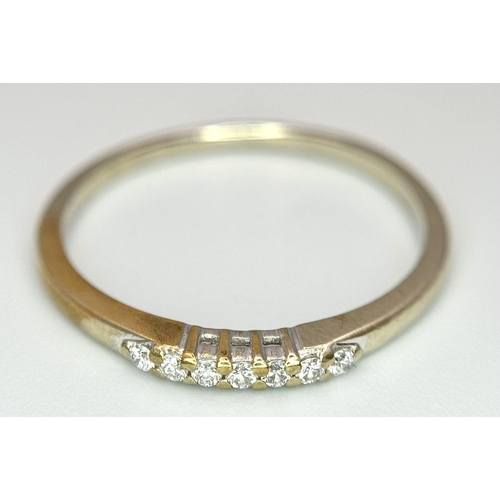 494 - A 14K YELLOW GOLD DIAMOND BAND RING 1.4G TOTAL WEIGHT, SIZE M 1/2. Ref: SC 8095