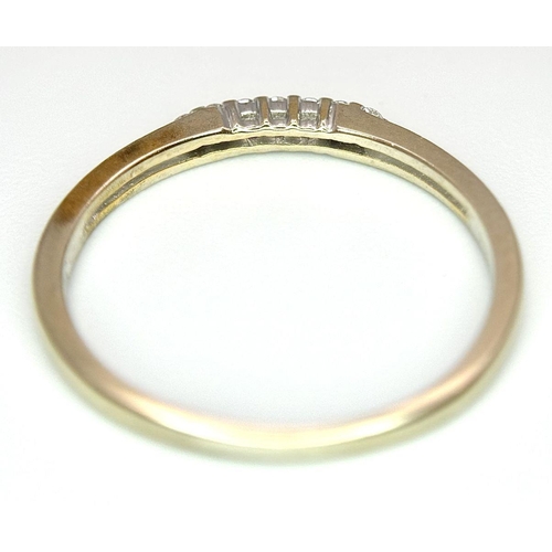 494 - A 14K YELLOW GOLD DIAMOND BAND RING 1.4G TOTAL WEIGHT, SIZE M 1/2. Ref: SC 8095