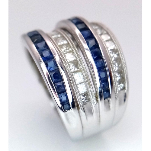 137 - Two Wonderful, Gold, Sapphire and Diamond Pieces of Jewellery. An 18k White gold, sapphire and diamo... 