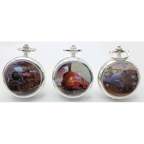 551 - Three  Manual Wind ‘Glory of Steam’ Pocket Watches in Original Boxes Commemorating; 1) A4 Class 1935... 