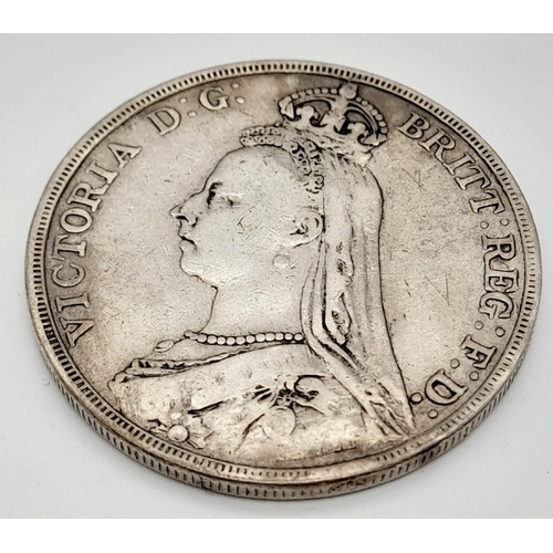 558 - A  Fine Condition 1890 Dated Queen Elizabeth ‘Jubilee Head’ British Silver Crown’. Graded on the She... 