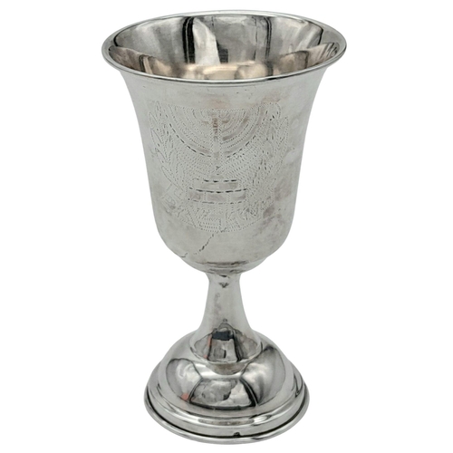 1275 - A Vintage 800 Silver Kiddush Cup - In goblet form. 11cm tall. 
42g.