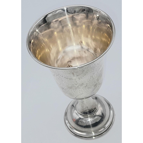 1275 - A Vintage 800 Silver Kiddush Cup - In goblet form. 11cm tall. 
42g.