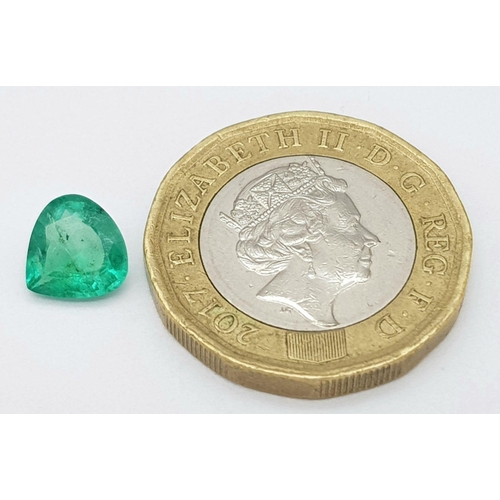 1287 - A 1.16ct Natural Emerald Gemstone, Zambian Origin. In the beautiful heart shape.