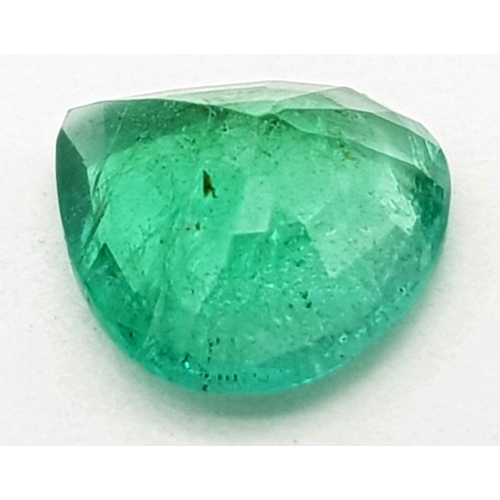 1287 - A 1.16ct Natural Emerald Gemstone, Zambian Origin. In the beautiful heart shape.