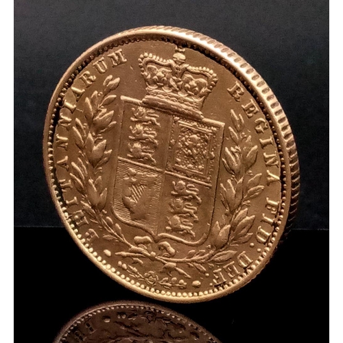 2 - An 1860 Queen Victoria 22K Gold Full Sovereign - Shield Back.