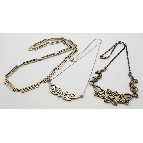 1297 - Three Vintage Solid Silver 925 Necklaces, Various Styles, Total weight: 42.6 grams. All in very good... 