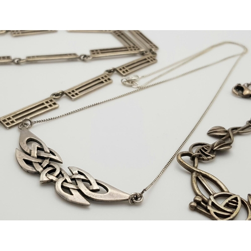 1297 - Three Vintage Solid Silver 925 Necklaces, Various Styles, Total weight: 42.6 grams. All in very good... 