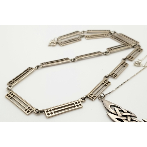 1297 - Three Vintage Solid Silver 925 Necklaces, Various Styles, Total weight: 42.6 grams. All in very good... 