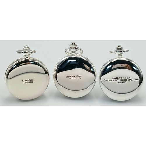 922 - Three Manual Wind Pocket Watches from the Glory of Steam Collection Comprising; 1) A King Class (192... 