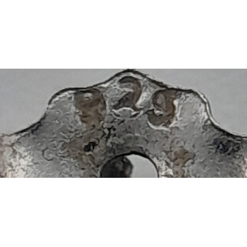 936 - A Pair of Sterling Silver Garnet and White Topaz Set Pendulum Design Stud Earrings. 4cm Drop. 1.2cm ... 