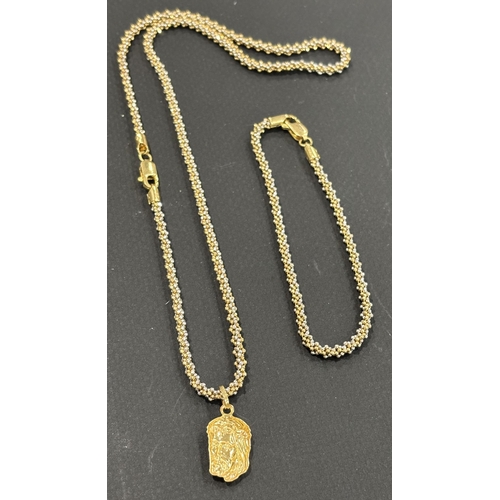 391 - A Lot of Jewellery: A 18K Yellow Gold Chain with Pendant A/F and a 18K Yellow Gold Bracelet A/F. 23.... 