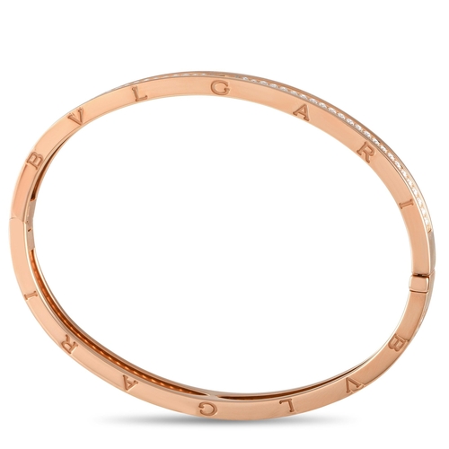 56 - A Bvlgari B.zero1 18K Rose Gold 1.41ct Diamond Bracelet Size Large. Bvlgari B.Zero bracelet in 18K r... 