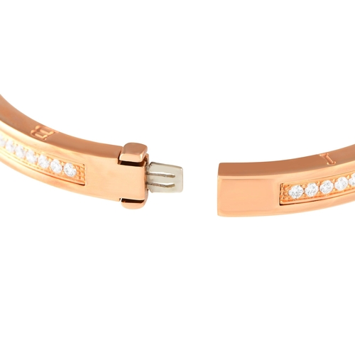 56 - A Bvlgari B.zero1 18K Rose Gold 1.41ct Diamond Bracelet Size Large. Bvlgari B.Zero bracelet in 18K r... 