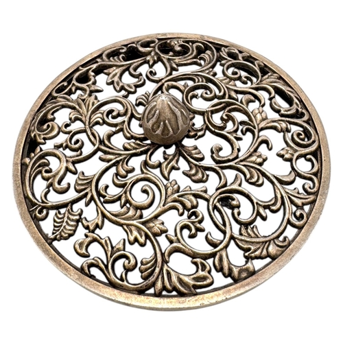 888 - An antique Tibetan Silver (tested) Incense Burner Box.
Detailed intricately hand chased decoration w... 