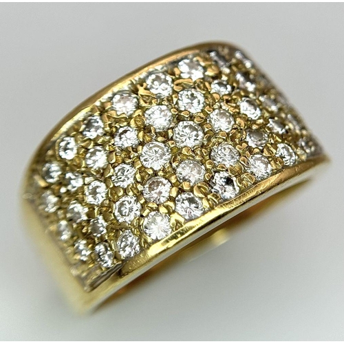 1129 - AN 18K YELLOW GOLD DIAMOND RING 0.75CT , 8.2G TOTAL WEIGHT, SIZE M 1/2. Ref: SC 8094