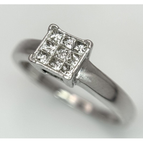 1136 - AN 18K WHITE GOLD DIAMOND SET RING 0.25CT 3G TOTAL WEIGHT, SIZE M. Ref: SC 8085