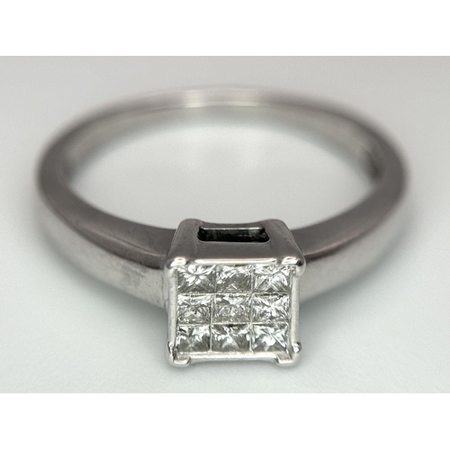 1136 - AN 18K WHITE GOLD DIAMOND SET RING 0.25CT 3G TOTAL WEIGHT, SIZE M. Ref: SC 8085