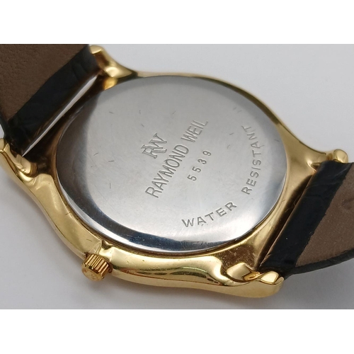 1347 - A Gold-Plated Raymond Weil Quartz Date Dress Watch Model 5539. 34mm Case. New Battery Fitted Novembe... 