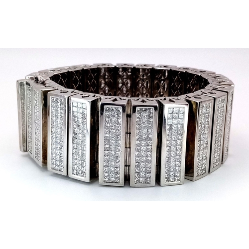 16 - A Magnificent 58ctw (approx) Diamond Bracelet! This 14K White Gold, 309g (total weight) masterpiece ... 