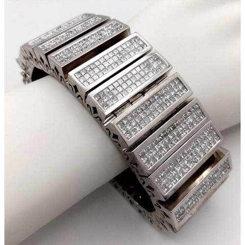 16 - A Magnificent 58ctw (approx) Diamond Bracelet! This 14K White Gold, 309g (total weight) masterpiece ... 