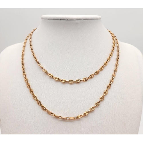 9 - A 9K Yellow Gold Oval Link Chain. 72cm. 18.5g