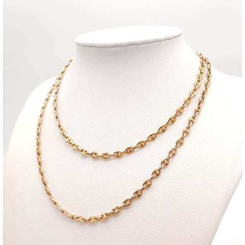 9 - A 9K Yellow Gold Oval Link Chain. 72cm. 18.5g