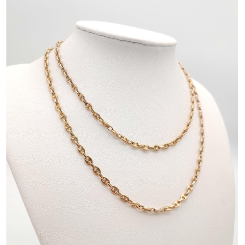 9 - A 9K Yellow Gold Oval Link Chain. 72cm. 18.5g