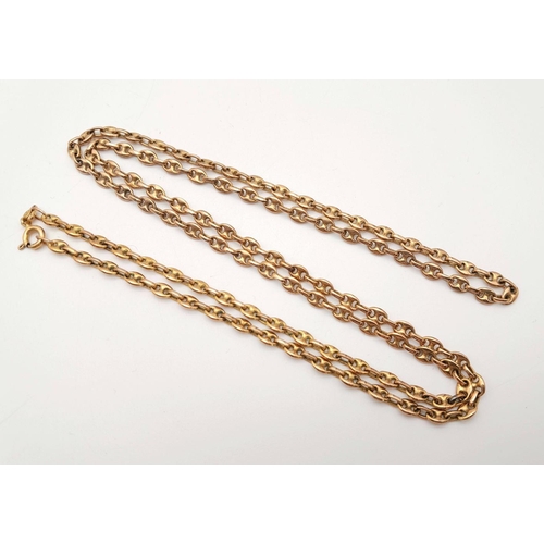 9 - A 9K Yellow Gold Oval Link Chain. 72cm. 18.5g