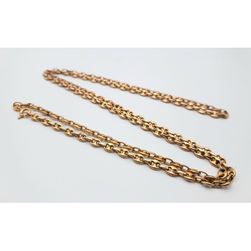 9 - A 9K Yellow Gold Oval Link Chain. 72cm. 18.5g