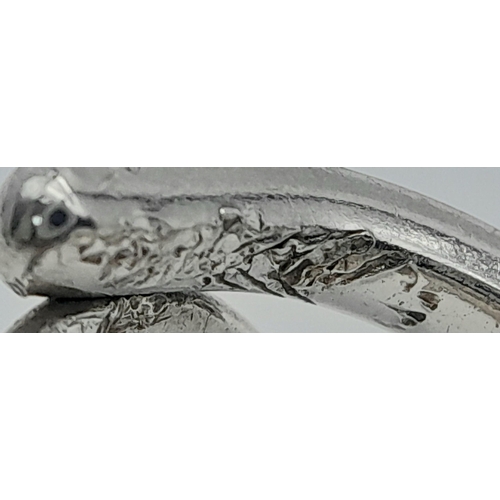 999 - An Antique Hallmarked 1860/1 Silver Flower and Leaf Detailed Ring Size R. The Ring is open shank ove... 