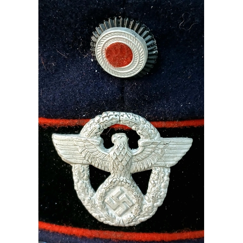 106 - A WW2 German Feuerschutzpolizei (Fireman) Visor Cap. Super Condition.