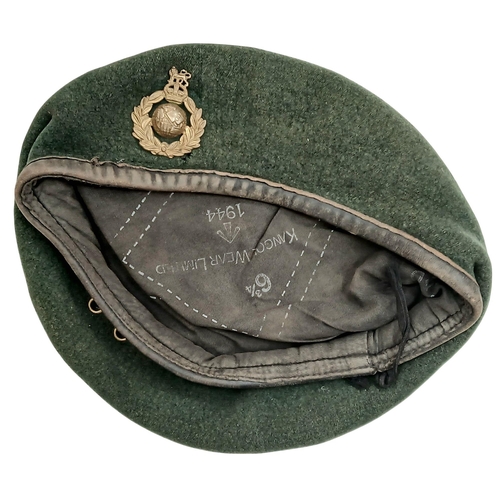 113 - 1944 Dated (D-Day) Royal Marine Commando Beret. Maker Kangol, Size 6 ¾ Clothing Stamp Code “M”.