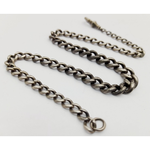 189 - Antique SILVER WATCH CHAIN. Every link having the SILVER ASSAY mark. Hallmark for L. Rosenthal, Birm... 