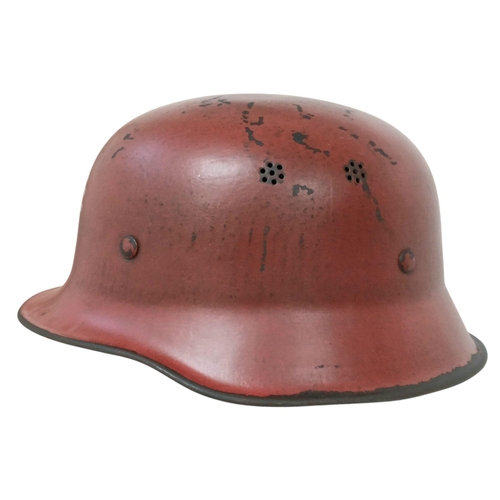 197 - A WW2 Volkswagen Factory Fire Crew Helmet.