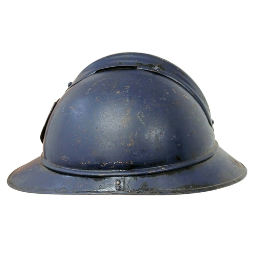 225 - A French Mle 15 Adriane Helmet and liner with a 1st pattern WW1 American Volunteer Field Ambulance B... 