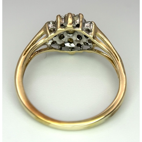 240 - A 14K YELLOW GOLD DIAMOND RING 0.25CT. 2.55G TOTAL WEIGHT. SIZE K AND 1/2. Ref: SC 1041