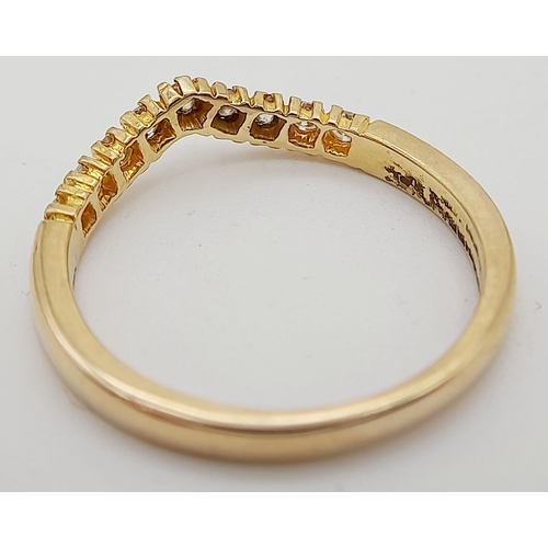 268 - AN 18K YELLOW GOLD ( TESTED ) DIAMOND BAND RING. 0.20CT. 2.1G IN WEIGHT. SIZE L. Ref: SC 1047