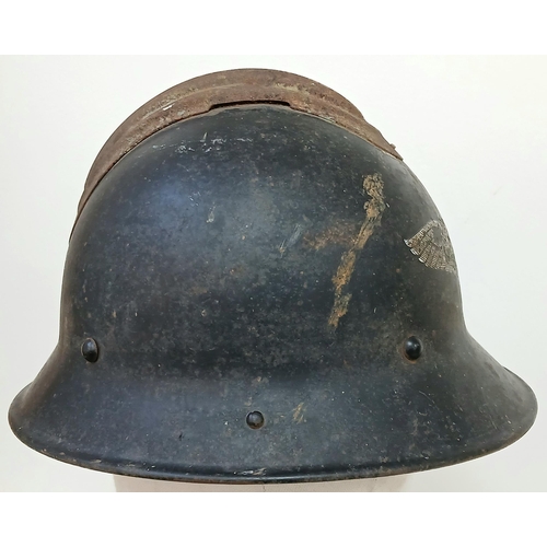 304 - A WW2 Captured Czech M-30 Helmet used by the Germans as a Luftshutz Helmet.